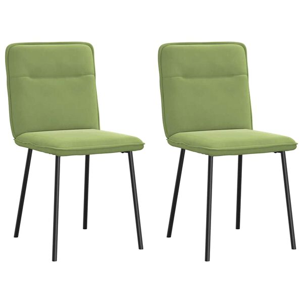 vidaXL Cadeiras de jantar 2 pcs veludo verde-claro