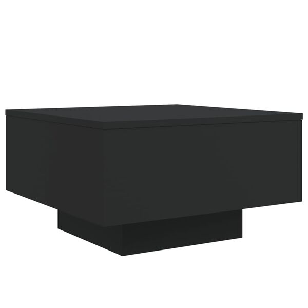 vidaXL Mesa de centro com luzes LED 55x55x31 cm preto
