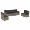 vidaXL 8 pcs conjunto sof&aacute;s de jardim c/ almofad&otilde;es vime PE cinzento