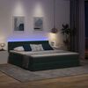 vidaXL Cama com arruma&ccedil;&atilde;o e LED Verde Escuro 160 x 200 cm Veludo