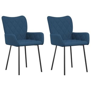 vidaXL Cadeiras de jantar 2 pcs tecido azul