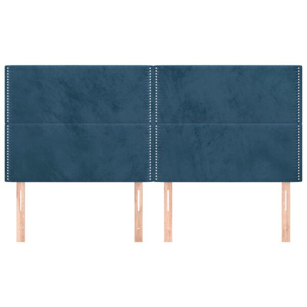vidaXL Cabeceira Azul Escuro 180x5x118/128 cm Veludo