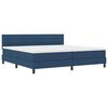 vidaXL Cama Box com cabeceira Manual Azul 200 x 200 cm tecido