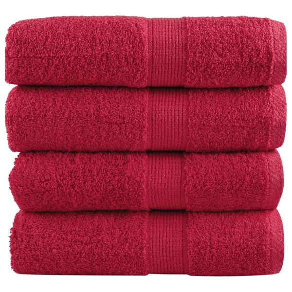 vidaXL Toalhas de rosto premium SOLUND 4 unidades vermelho 30x30 cm 600 g/m&sup2;