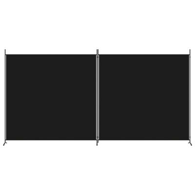 vidaXL Divisória/biombo com 2 painéis 348x180 cm tecido preto
