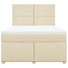 vidaXL Cama com molas/colch&atilde;o 140x190 cm tecido cor creme