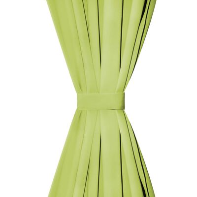 vidaXL Cortinas de cetim com presilhas 2 pcs 140x245 cm verde