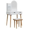 vidaXL Conjunto de Mesa de Vestir FAUSKE 4 pcs Branco 76 x 50 x 143 cm