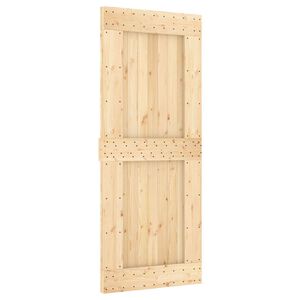 vidaXL Porta Deslizante NARVIK Natural e Preto 85 x 210 cm (213,5 cm)
