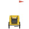 vidaXL Reboque bicicleta p/ animais tecido oxford/ferro amarelo