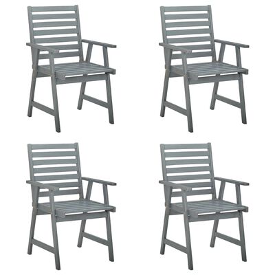 vidaXL Cadeiras de jantar para exterior 4 pcs acácia maciça cinzento