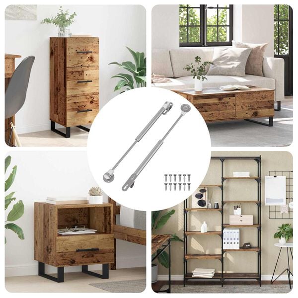 vidaXL Mola a G&aacute;s Hidr&aacute;ulica 2 pcs Prateado 280 x 17 x 16 mm