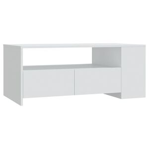 vidaXL Mesa de centro 102x55x42 cm derivados de madeira branco