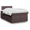 vidaXL Cama boxspring com colchão 120x190 cm tecido castanho-escuro