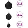 vidaXL Conjunto de bolas de natal 100 pcs preto