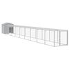 vidaXL Galinheiro com anexo 117x1017x123cm a&ccedil;o galvanizado cinza-claro