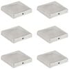 vidaXL Tampas piramidais postes veda&ccedil;&atilde;o 6pcs metal galvaniz. 101x101mm