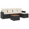vidaXL 6 pcs conjunto sof&aacute;s de jardim c/ almofad&otilde;es vime PE preto