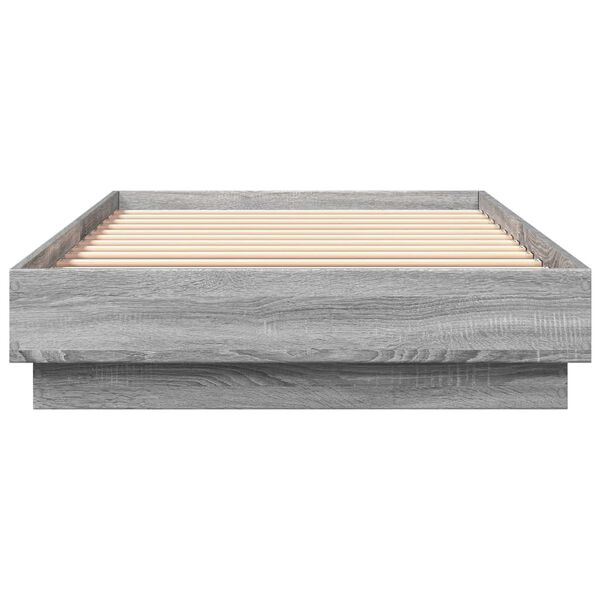 vidaXL Estrutura cama 90x200 cm derivados de madeira cinzento sonoma