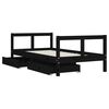 vidaXL Estrutura cama infantil c/ gavetas 80x160 cm pinho maciço preto