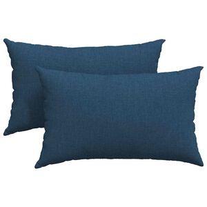 vidaXL Travesseiros de Sof&aacute; 2 pcs Azul 50 x 30 cm tecido