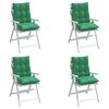 vidaXL Almofad&otilde;es cadeira encosto baixo 4 pcs tecido oxford verde