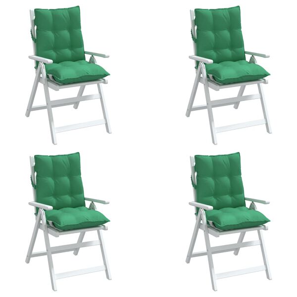 vidaXL Almofad&otilde;es cadeira encosto baixo 4 pcs tecido oxford verde
