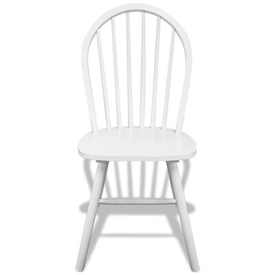 vidaXL Cadeiras de jantar 6 pcs seringueira maciça branco
