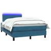 vidaXL Cama box spring c/ colch&atilde;o e LED 120x220 cm veludo azul-escuro