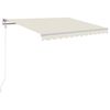 vidaXL Toldo autom&aacute;tico com LED e sensor de vento 350x250 cm cor creme