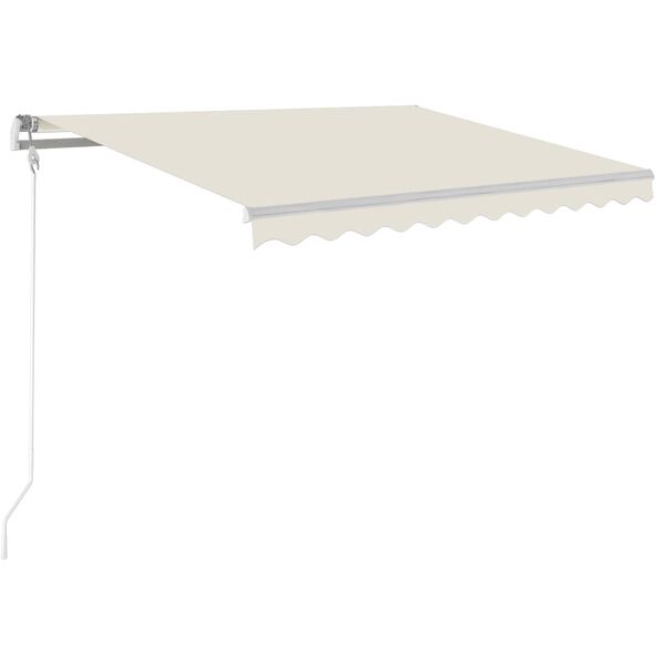 vidaXL Toldo autom&aacute;tico com LED e sensor de vento 350x250 cm cor creme