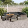 vidaXL Conjunto de Sof&aacute; de Jardim 12 pcs Cinzeto Rattan Sint&eacute;tico