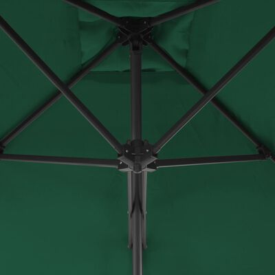 vidaXL Guarda-sol de exterior com poste em aço 250x250 cm verde