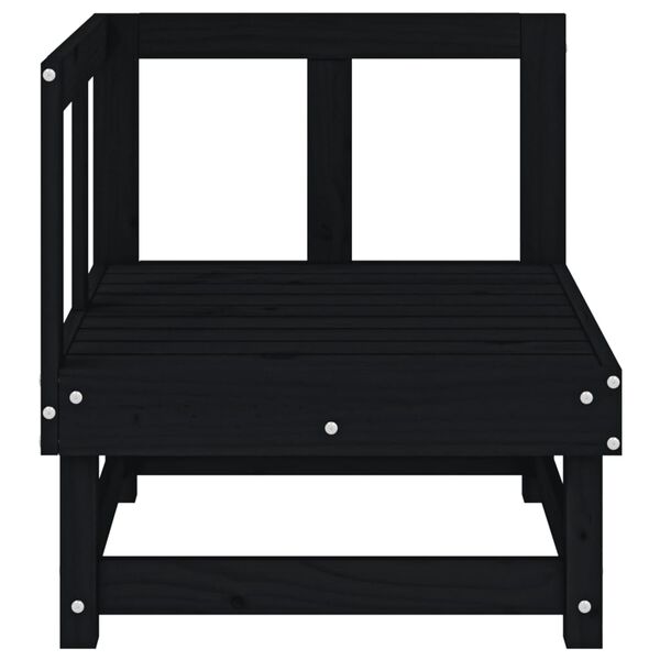 vidaXL Sofá de canto para jardim madeira de pinho maciça preto