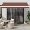 vidaXL Toldo retr&aacute;til manual com luzes LED 350x250 cm castanho