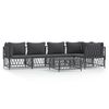 vidaXL 6 pcs conjunto lounge de jardim com almofad&otilde;es a&ccedil;o antracite