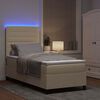 vidaXL Cama Box com colch&atilde;o com led Creme 80 x 200 cm tecido