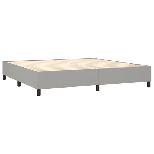 vidaXL Cama com molas/colch&atilde;o 200x200 cm tecido cinza-claro