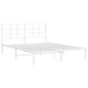 vidaXL Estrutura de cama com cabeceira 160x200 cm metal branco