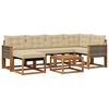 vidaXL Conjunto de Sof&aacute;s para Exterior 7 unid. Natural e Bege