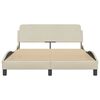 vidaXL Estrutura de cama Dover 140x200 cm tecido cor creme
