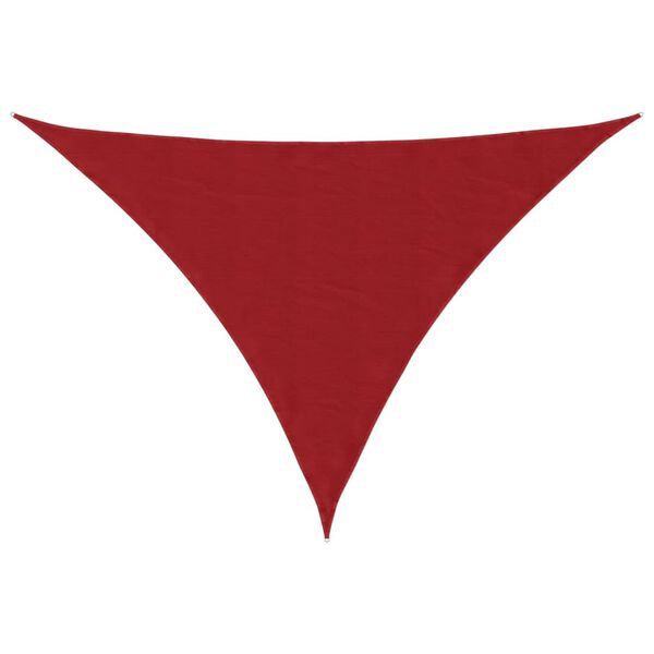 vidaXL Para-sol vela tecido oxford triangular 2,5x2,5x3,5 m vermelho
