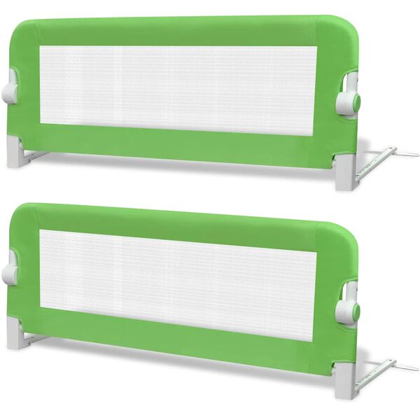 vidaXL Barra de segurança para cama de criança 2 pcs 102x42 cm verde