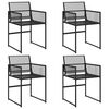 vidaXL Cadeiras de jardim 4 pcs vime PE preto