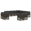 vidaXL Conjunto de Sof&aacute; de Jardim 13 unid. Cinzento vime PE