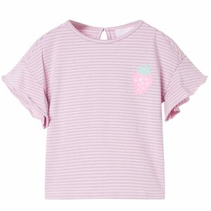 T-shirt para crian&ccedil;a manga com folhos lil&aacute;s 104