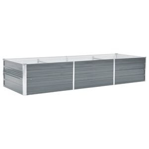 vidaXL Canteiro elevado de jardim a&ccedil;o galvanizado 240x80x45cm cinzento