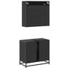 vidaXL 2 pcs conjunto m&oacute;veis casa de banho derivados de madeira preto