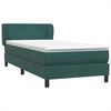 vidaXL Cama com molas/colch&atilde;o 90x220 cm veludo verde-escuro