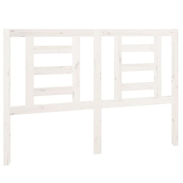vidaXL Cabeceira de cama 141x4x100 cm pinho maci&ccedil;o branco